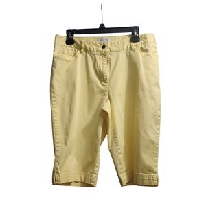 Covington Womens Size‎ 12 Yellow Stretch Capri Pants Cropped Casual